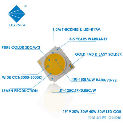 1919 30W 50W flip chip cob led 2700-6500k high cri super aluminium podłoże Led cob