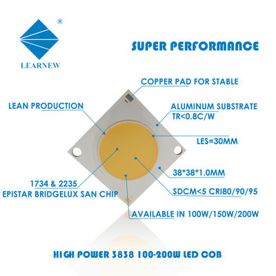 High CRI 3000K 4000K 6500K 36V COB LED Chips Aluminiowe podłoże miedziane