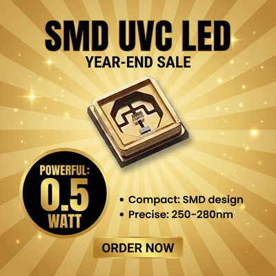 Chipy UV LED zoptymalizowane pod kątem dostarczania światła ultrafioletowego wykorzystywanego w drukach utwardzanych sterylizacją i oprzyrządowaniu naukowym