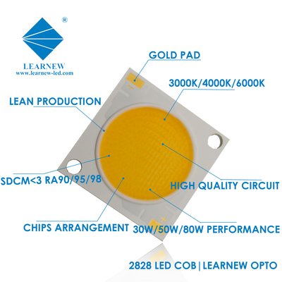 Wysoka moc 30w 40w 50w 80w 2828 3838 CRI&gt;95 Długa żywotność kolorowy LED COB Chip dla reflektorów LED