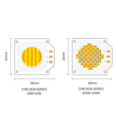 OEM ODM Długość fali BI Kolor 72-76V SMD LED Chip Ciepły Biały Biały 3538 200W