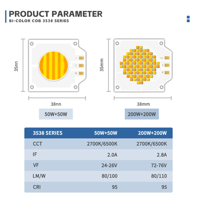 350w 200+200w światło fotograficzne LED Chip, CRI96 COB LED CHIP 2700-6500K 4000K dla światła scenicznego