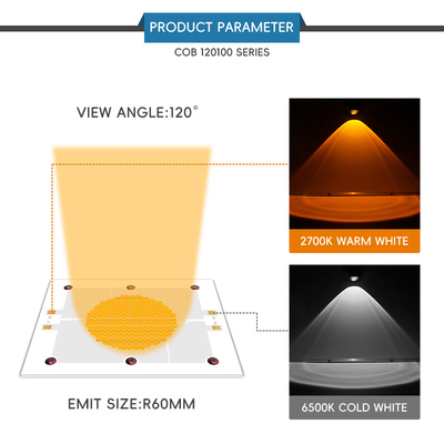 Wysokiej mocy COB LED Chip 1200W Bi kolor 2800k 6500k LED COB Chip dla lampy fotograficznej