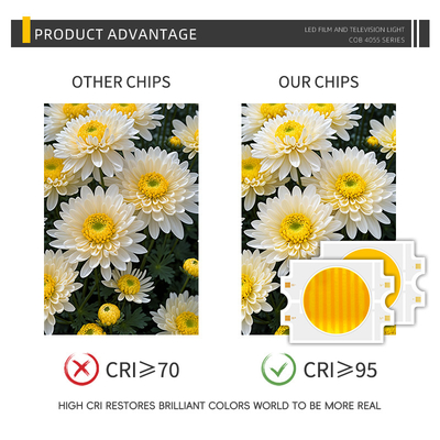 Niestandardowa moc LED 300W Dwukolorowa ciepła + zimna biała 4055 Dwukolorowa CCT CRI95 COB LED Chip
