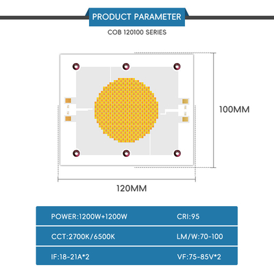 1200 W 70V-100V RA95 2700-6500K 18-21A*2 120x100 mm LED LED COB 1200W 2400W