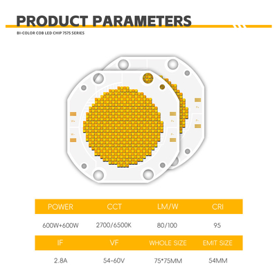 Bi Color 2700K 6500K Wysokiej mocy CRI 95 600W COB LED Chip Module PCB Board dla LED Video Fill Photography Light