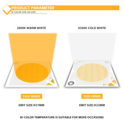 Dwukolorowa dioda LED COB High CRI 30W/40W/50W/80W 2w1 Ciepła Biała i Zimna Biała 2424 Chip LED COB