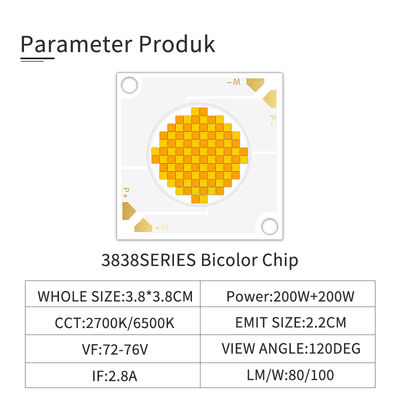 Wysokiej gęstości chip LED COB 3838 200W CRI97 2700-6500K Światło do fotografii