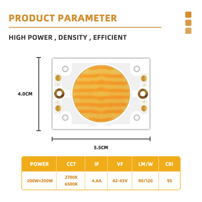 Bi Color COB LED Chip 200W 4055 do fotografii 2700K/6500K
