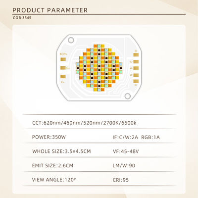 350W Chip LED COB 2700K-6500K RGBCW Pełnokolorowy, regulowany z kątem widzenia 120° do świateł scenicznych i fotograficznych