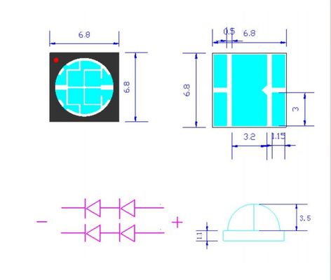 Fabryczny bezpośredni wysokiej mocy UVA LED Chip SMD6868 365nm 385nm 395nm 10W UV LED światło do UV utwardzania i drukarki 3D