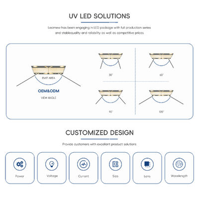 UVC LED Chips 0.5W 1W 3W High Power LED 250nm 260nm 270nm 280nm Wąska długość fali do utwardzania i sterylizacji