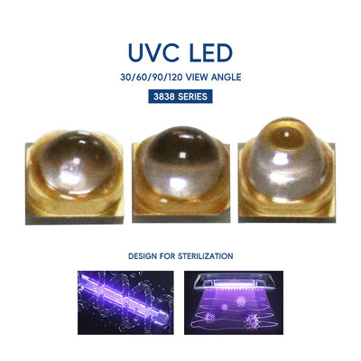 1W 225nm UVC Pick up 233.8nm Led Optical Power 2-3mW 6-8V 150mA SMD 3.8mm UV-C LEDs Diode 60° Soczewka kopułkowa
