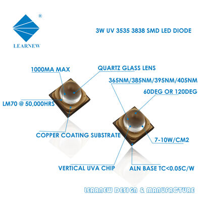 SMD UV Led 3838 Dioda 365nm UV Leds Moduł UV-A LED Chip LED 385nm Chip drukowania LED UV-A LED 3W 60deg Systemy utwardzania
