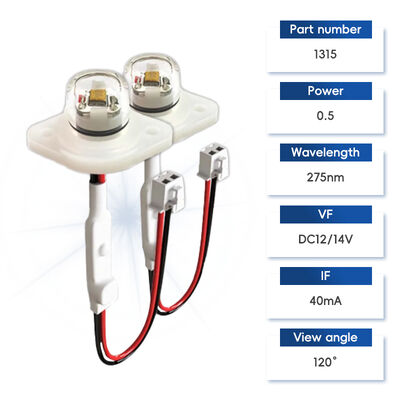 Wysokowydajny moduł LED UV-C ECO 275nm DC12V 0.5W 40mA IP68 DC24V do oczyszczania wody i powietrza 6-10mW