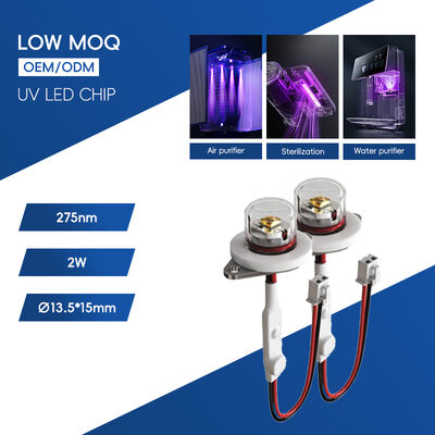 Wysokowydajny moduł LED UV-C ECO 275nm DC12V 0.5W 40mA IP68 DC24V do oczyszczania wody i powietrza 6-10mW