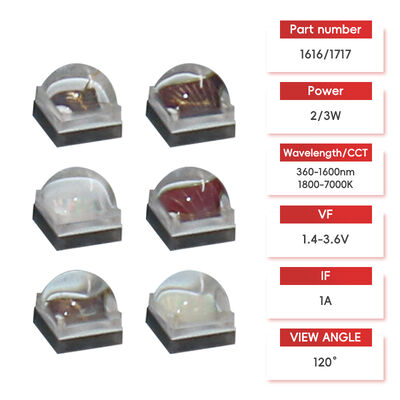LEARNEW Wysokomocny Chip LED 2W 3W ALN Miedziowany Szerokie Spektrum 1800K-700K Kąt Widzenia 120 2.8-3.4V Kolor Dostosowywalny